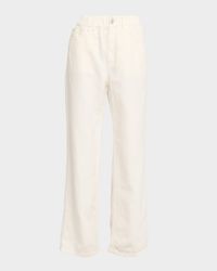 Dyed Cotton-Linen Wide-Leg Pants