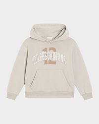 Boy's Logo Embroidered Cotton Hoodie, Size 8-14