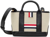 Thom Browne Black & Beige Cotton Canvas Mini Tool Tote