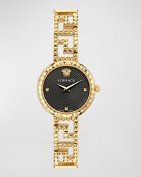 28mm Greca Goddess Watch with Bracelet Strap, Black