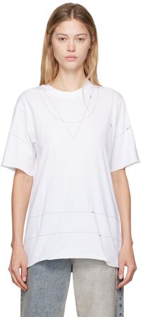 MM6 Maison Margiela White Stitch Line T-Shirt