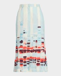 Layan Stretch Cotton Midi Skirt