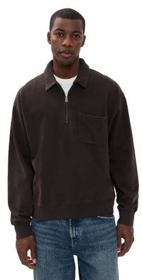 Madewell Woodland Quarter Zip Polo Molasses XXL