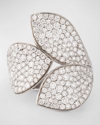 Giardini Segreti 18K White Gold Diamond Leaf Ring, 2.27tcw