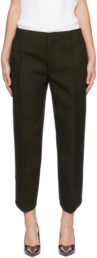 Bottega Veneta Pantalon kaki à coupe incurvée
