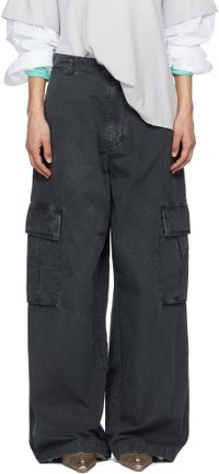 Acne Studios Black Ripstop Cargo Trousers