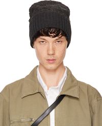 MM6 Maison Margiela Bonnet gris en fibre acrylique et laine vierge