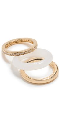 By Pariah Slim Classic Ring Stack Set White Jasper 53