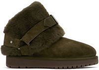Burberry Bottes Chubby vertes en suède à doublure en peau retournée