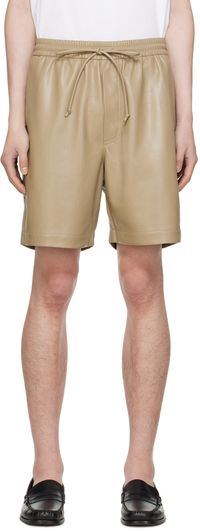Nanushka Short Doxxi taupe en cuir synthétique