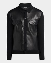 Men's Leather and Wool Overshirt