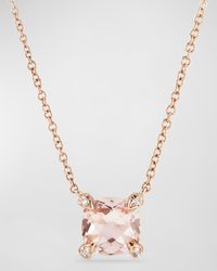 Chatelaine 18k Rose Gold Necklace w/ Morganite, 18"