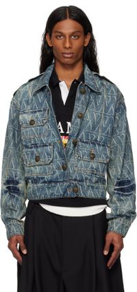 VAQUERA Blue Monogram Denim Jacket