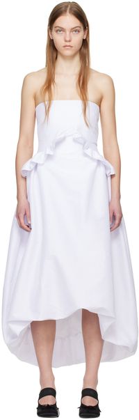 Kika Vargas SSENSE Exclusive White Jane Midi Dress