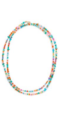 JIA JIA 14k Mini Rainbow Pebble Opal Long Necklace Rainbow One Size