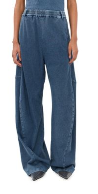 Tibi Stretch Denim Knit Winslow Pants Classic Wash L