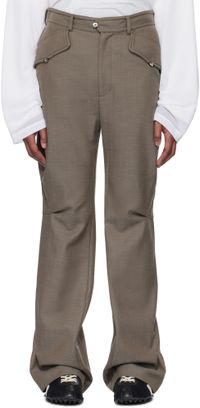 Kiko Kostadinov Pantalon Alec brun à pinces en K