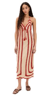 Saylor Georgie Crochet Midi Dress Cherry/Crème S