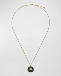 Interlocking G Onyx Pendant Necklace with Diamond