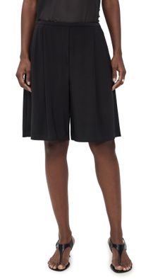 Norma Kamali Mens Pleat Bermuda Shorts Black S