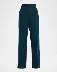 Jade Pintuck Flare-Leg Trousers