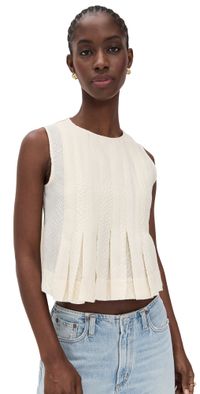 Sea Fayetta Embossed Tank Top Cream XS