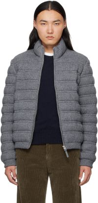 MACKAGE Blouson léger Christopher gris en cachemire rembourré en duvet
