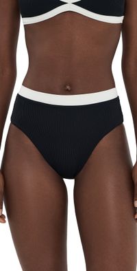 LSPACE Misha Classic Bikini Bottoms Black/Cream XS