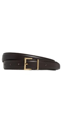 FRAME The Leather Square Buckle Belt Dark Brown L
