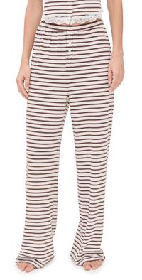 For Love & Lemons Bella Wide Leg Pants Brown XS