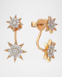 Venus Star 14k Curved Drop Earrings