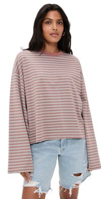 Lioness Bloom Long Sleeve Tee Chocolate Sea Stripe XS