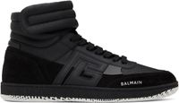 Balmain Black 'Balmain' Swan Mid-Top Sneakers