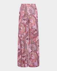Lillian Paisley Wide-Leg Pants