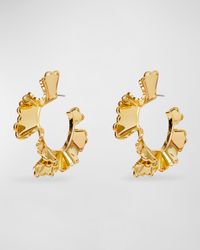 Scalloped Ruffle-Edge Hoop Earrings