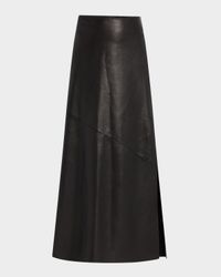 Fluid Glove Leather Pencil Ankle Skirt