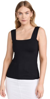 Susana Monaco Wide Strap Tank Top Black XS