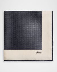 Men's Silk Hand-Rolled Micro-Geometric Pocket Square