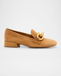 Gizi Chain Suede Moccasins Loafers