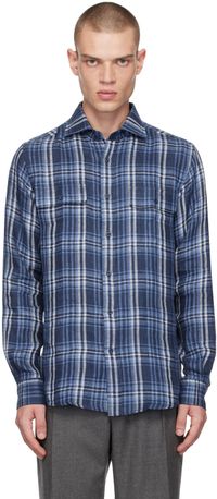 Ralph Lauren Purple Label Blue Plaid Shirt