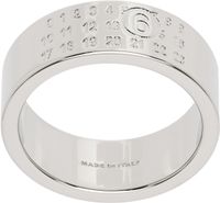 MM6 Maison Margiela Silver Numeric Minimal Signature Ring