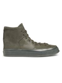 Men's Chuck 70 Marquis Leather High-Top Sneakers - Cave Green - Size 9.5