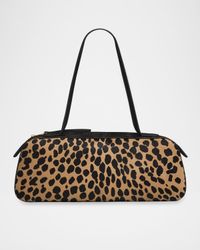 Simona Hyena-Print Calf Hair Shoulder Bag
