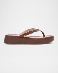 Maya Leather Buckle Thong Sandals