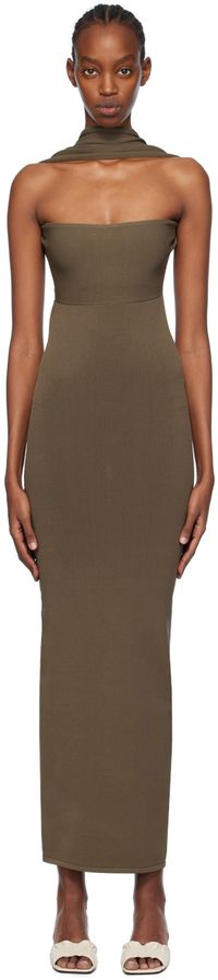 TOTEME Green Slip-Through Midi Dress