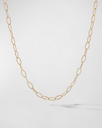 Elongated Oval Link Necklace in 18K Gold, 6mm, 36"L