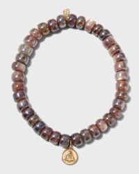 Mystic Mauve Moonstone Smooth Rondelle Bracelet