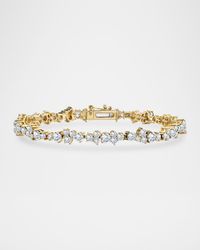 14K Yellow Gold Diamond Cocktail Tennis Bracelet