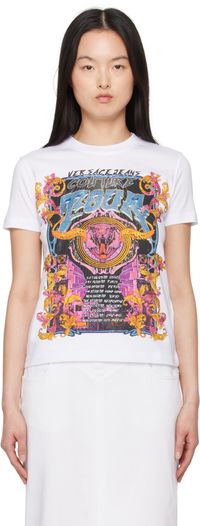 Versace Jeans Couture White Crystal Tour Logo T-shirt