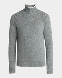 Men's Tipped Wool Turtleneck Sweater